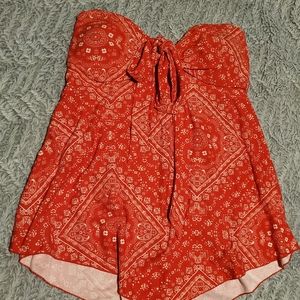 No boundaries red babydoll strapless tube top